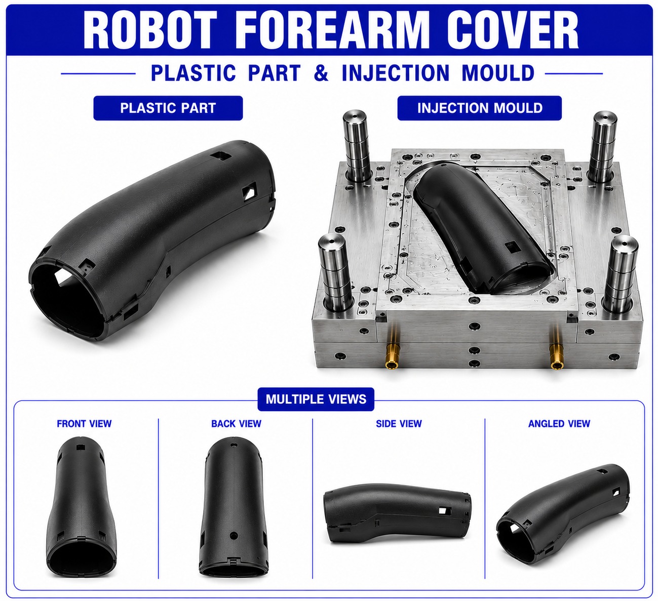 Robot Plastic Forearm Cover Mould and Moulding Services